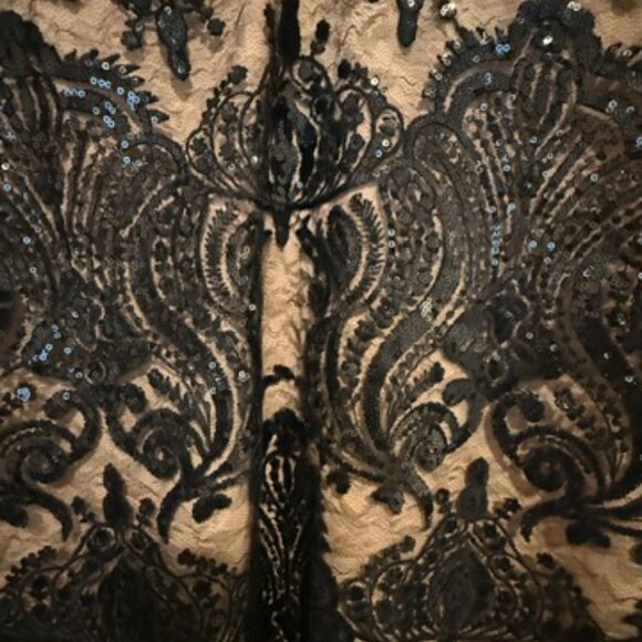 Free People Night Shimmers Black lace overlay Dress sz 12 - NWT! - Picture 5 of 6